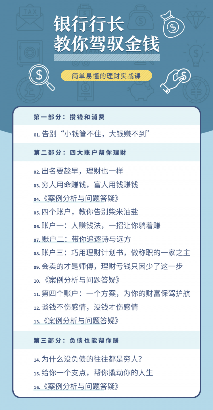 罗元裳《简单易懂的理财实战课，银行行长教你驾驭金钱》看最鲜网，看新知识-提供各类互联网项目，互联网副业，职场技能课程，股票期货投资, 校园课程，升学考试等有价值的知识看最鲜网，看新知识